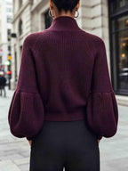 Miss | Vest Dames Cropped Pofmouwen Staande Kraag Rits