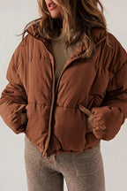 Miss | Jas Dames Gewatteerd Cropped Oversized Staande Kraag