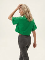 Cropped Shirt Gedraaide knoopdetail - Miss Madera MIS-5B6910