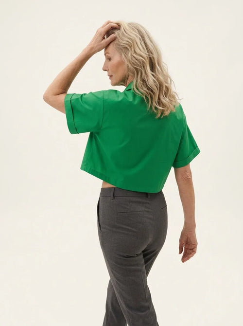 Cropped Shirt Gedraaide knoopdetail - Miss Madera MIS-5B6910