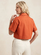 Cropped Shirt Gedraaide knoopdetail - Miss Madera MIS-4EAE5A