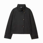 Miss | Jas Dames Cropped Hoge Kraag Asymmetrische Knopen