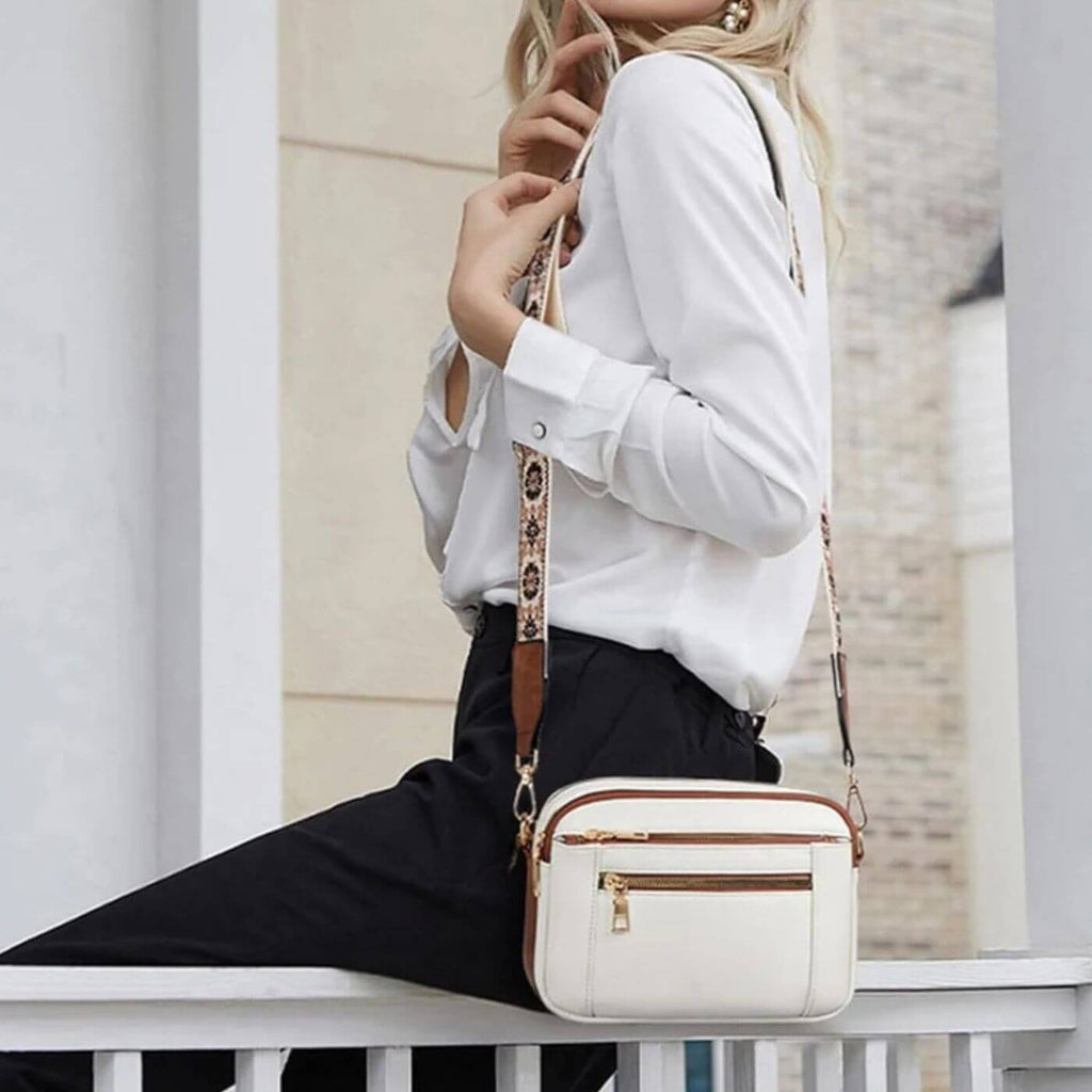 Miss | Handtas Dames Crossbody Geborduurde Boho Riem Drie Vakken