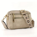 Miss | Handtas Dames Crossbody Geborduurde Boho Riem Drie Vakken