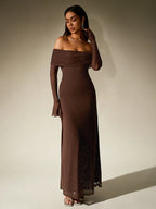 Miss | Jurk Dames Maxi Schouderloos - Glitter