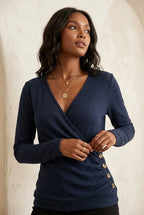 Dames T-shirt Groen Gestreept met Lange Mouwen - Miss Madera MIS-719BAD