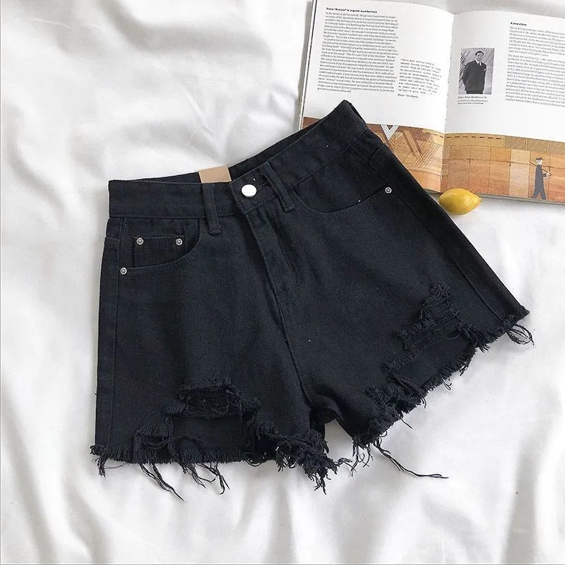 Denim Shorts Dames | Hoge Taille Rafelrand Stretch - Miss Madera MIS-IMVNUA