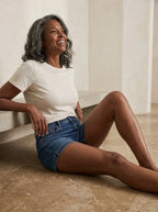 Denim Shorts met omgeslagen zoom - Miss Madera MIS-3E17CD