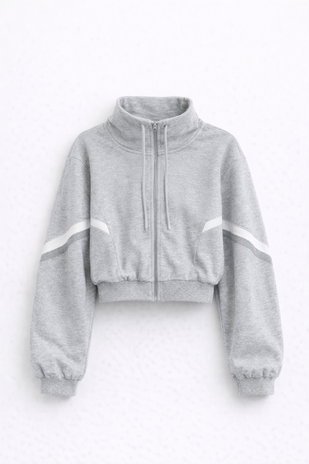Jas Dames Oversized Trechterhals Rits Contraststreep