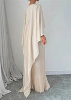Miss | Jurk Dames Cape Mouwen Geplooid Maxi