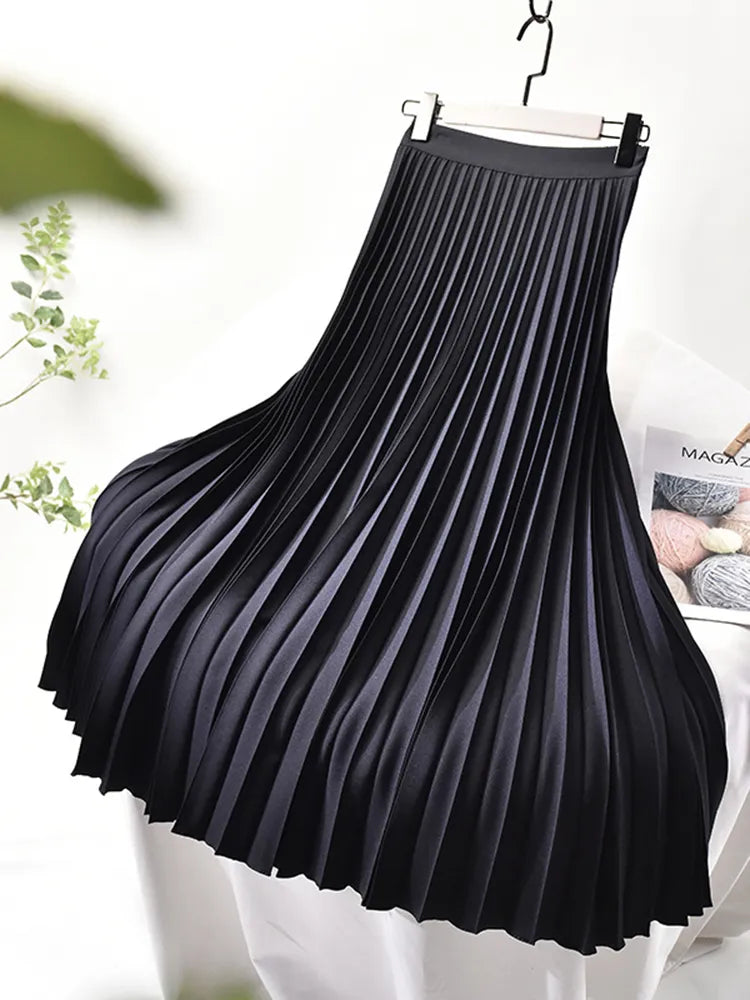 Miss | Rok Dames Hoge Taille Accordeonplooien Midi