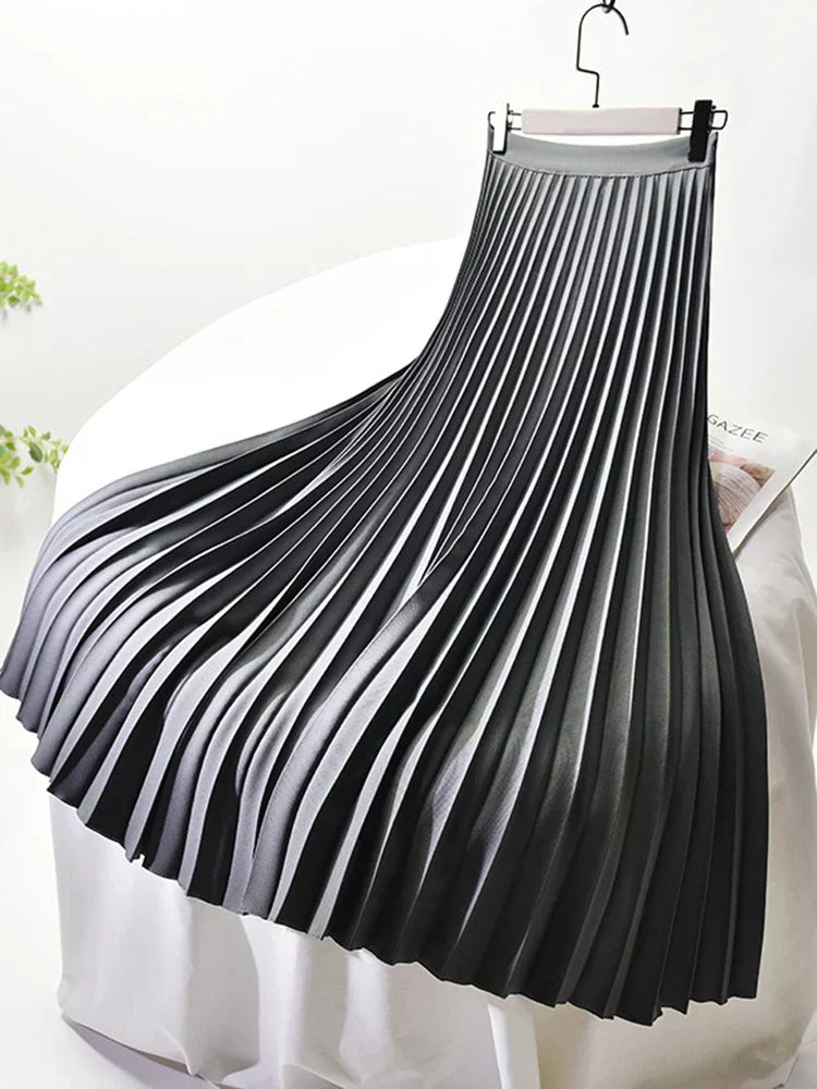 Miss | Rok Dames Hoge Taille Accordeonplooien Midi