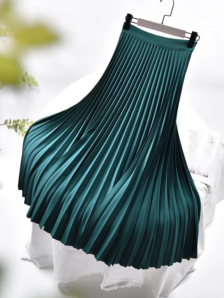 Miss | Rok Dames Hoge Taille Accordeonplooien Midi