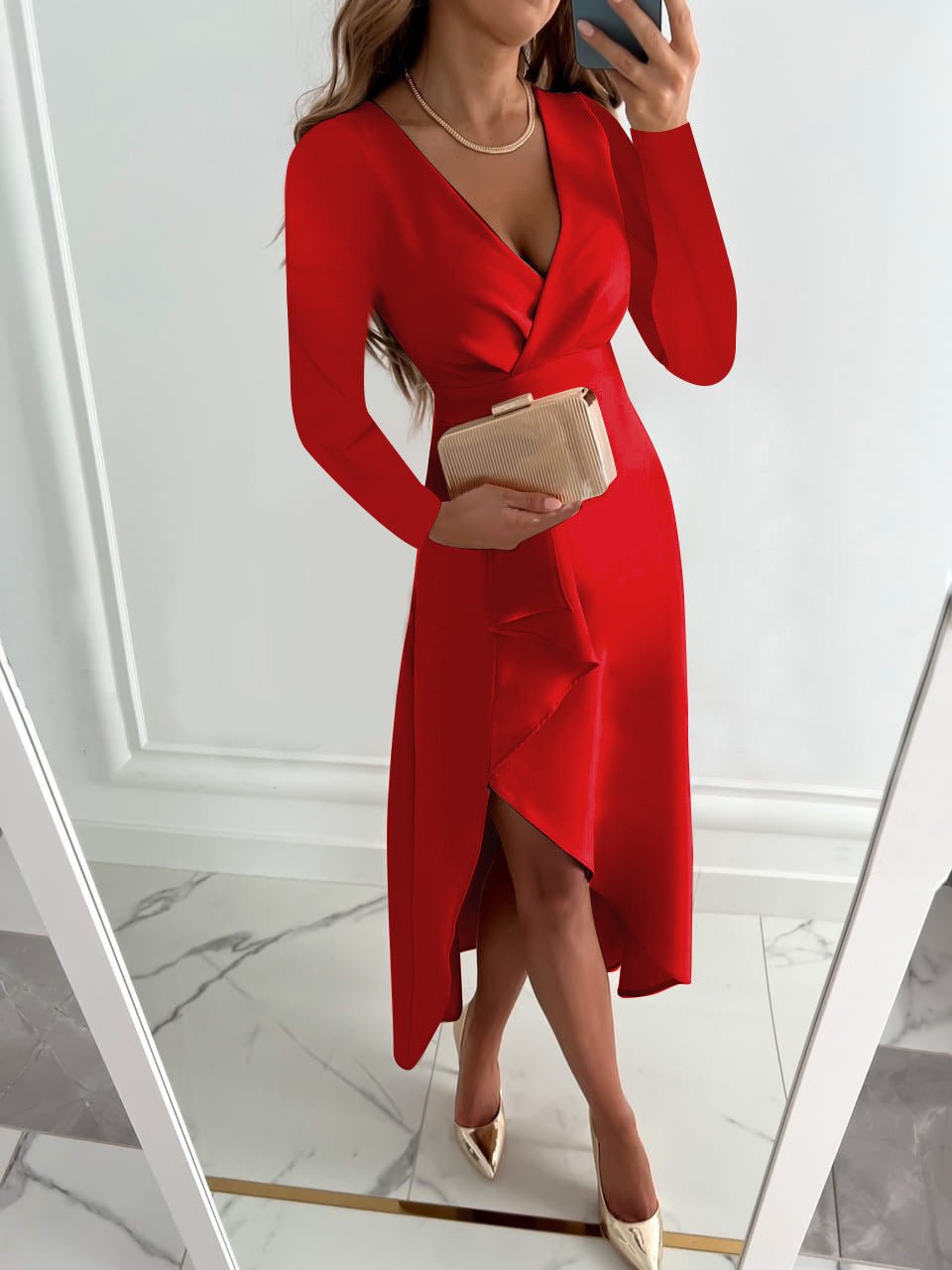 Miss | Jurk Dames Midi Elegant - Polyester