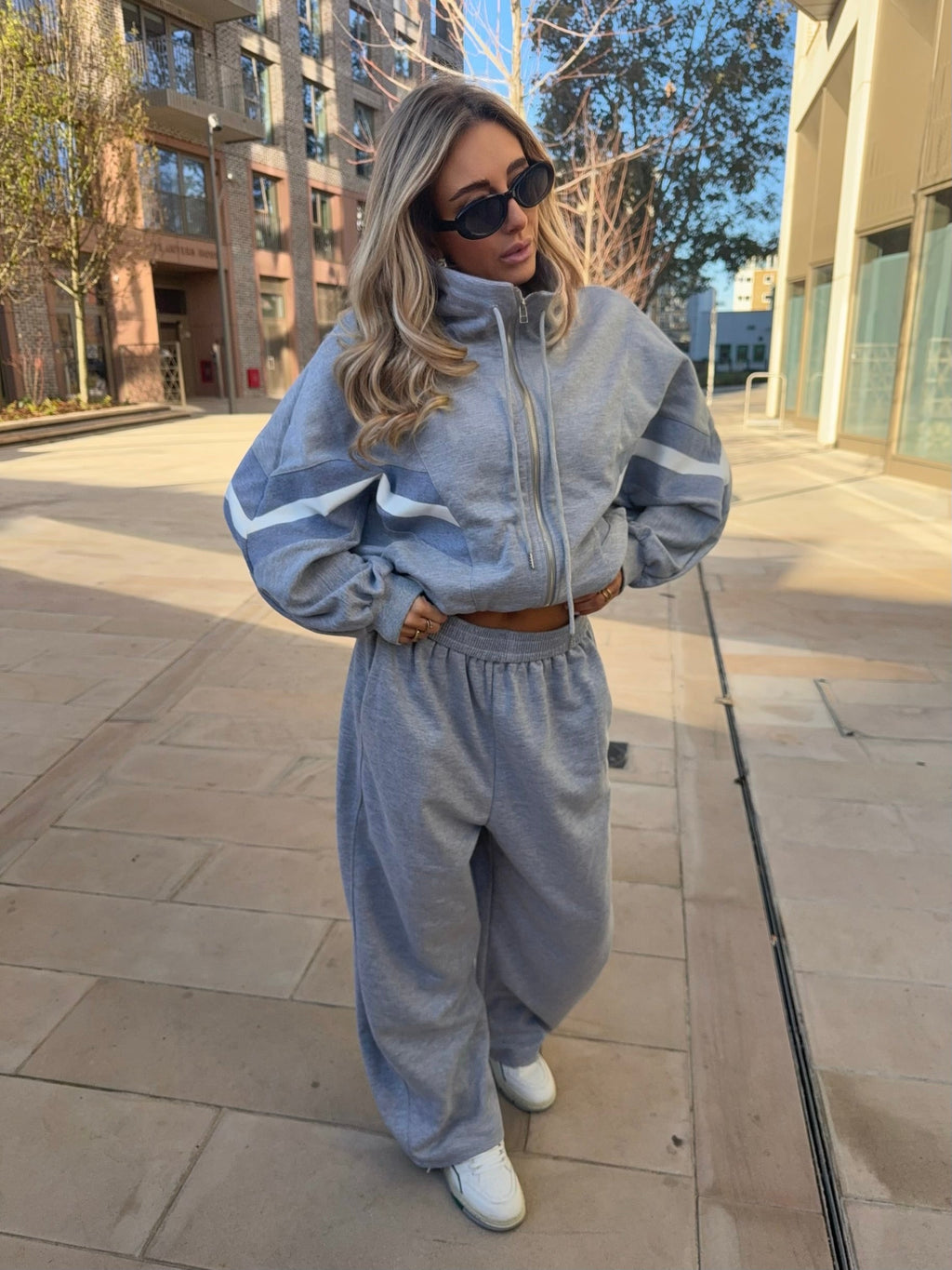 Jas Dames Oversized Trechterhals Rits Contraststreep