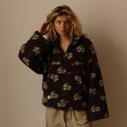 Miss | Jas Dames Oversized Bloemenprint Halve Rits Heuplang
