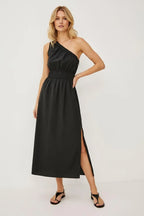 Gebreide Jurk Dames | Asymmetrisch Schouder Elastische Taille - Miss Madera MIS-YTOLU0