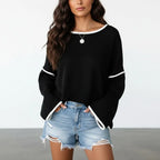 Gebreide Off-Shoulder Trui Dames | Relaxed Fijngebreid - Miss Madera MIS-2J0TXS