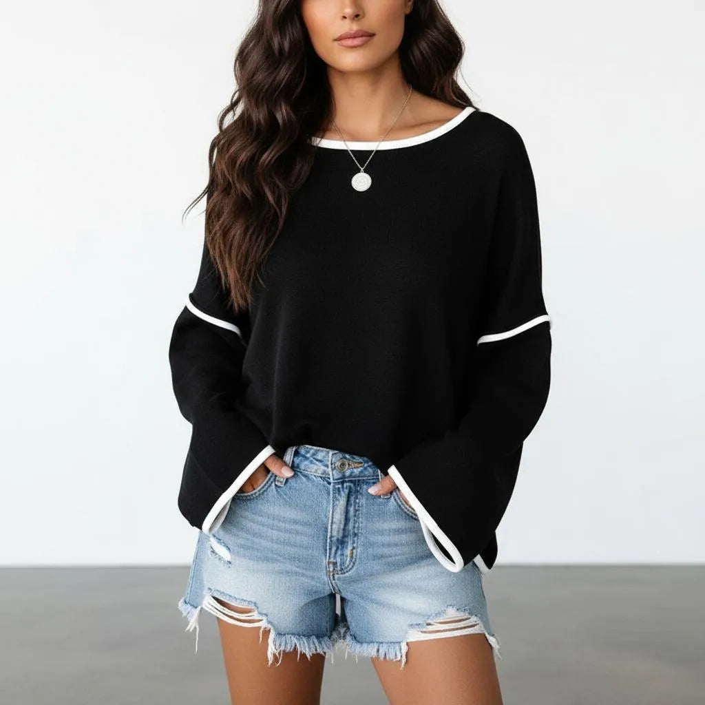 Gebreide Off-Shoulder Trui Dames | Relaxed Fijngebreid - Miss Madera MIS-2J0TXS