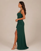 Jurk Dames Strapless Maxi Hoge Split