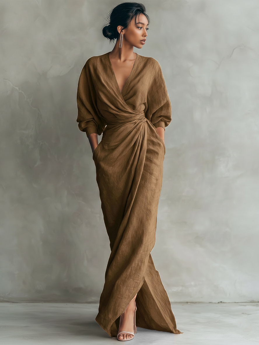 Miss | Jurk Dames Maxi - Linnenmix