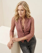 Getailleerde Kant Blazer | Romantisch Silhouet met Knoopsluiting - Miss Madera MIS-55AC7F