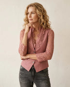 Getailleerde Kant Blazer | Romantisch Silhouet met Knoopsluiting - Miss Madera MIS-55AC7F