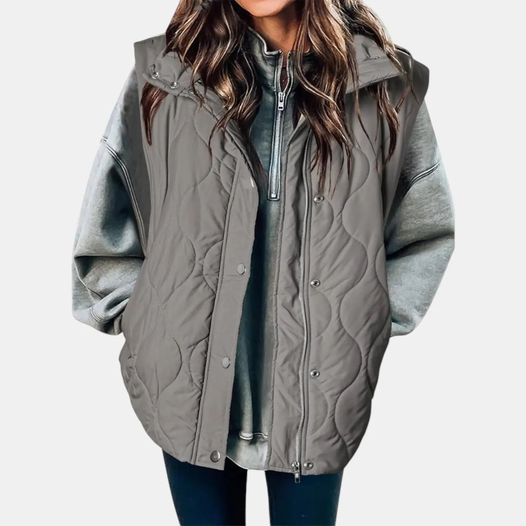 Miss | Bodywarmer Dames Gewatteerd Afneembare Capuchon