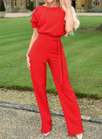 Jumpsuit Dames Elegant met Hoge Taille - Rood