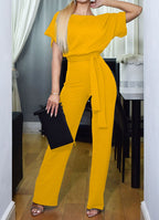 Jumpsuit Dames Elegant met Hoge Taille - Geel