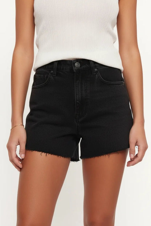 High Waist Denim Shorts Dames | Katoen Rauwe Zoom - Miss Madera MIS-VQOPKX