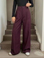 Miss | Broek Dames Hoge Taille Wijde Pijp Dubbele Plooi