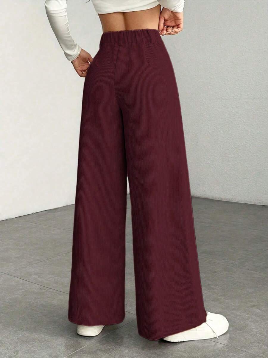 Miss | Broek Dames Hoge Taille Wijde Pijp - Corduroy