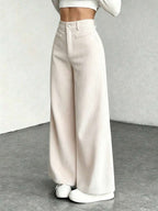 Miss | Broek Dames Hoge Taille Wijde Pijp - Corduroy