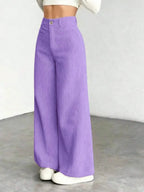 Miss | Broek Dames Hoge Taille Wijde Pijp - Corduroy