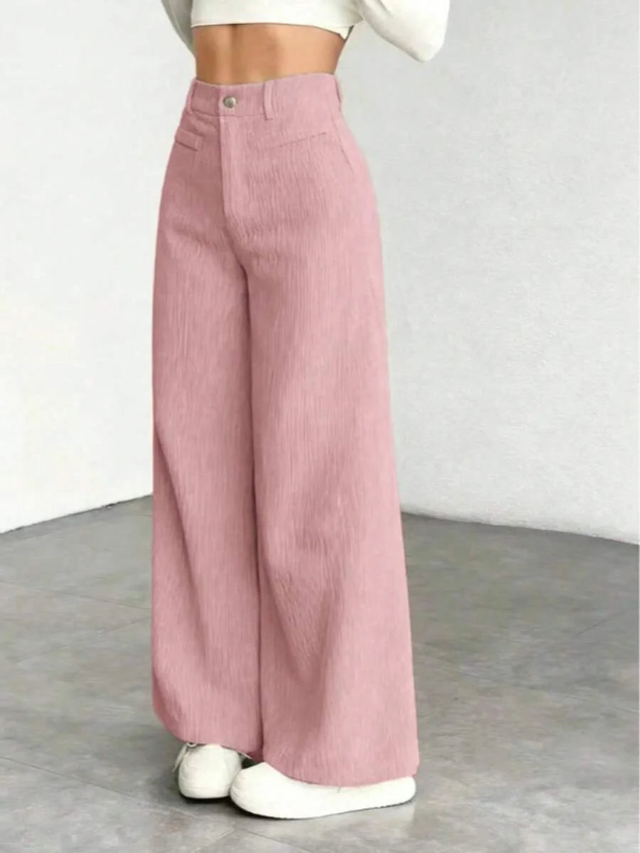 Miss | Broek Dames Hoge Taille Wijde Pijp - Corduroy