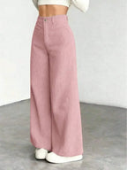 Miss | Broek Dames Hoge Taille Wijde Pijp - Corduroy