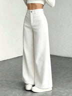 Miss | Broek Dames Hoge Taille Wijde Pijp - Corduroy