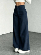 Miss | Broek Dames Hoge Taille Wijde Pijp - Corduroy