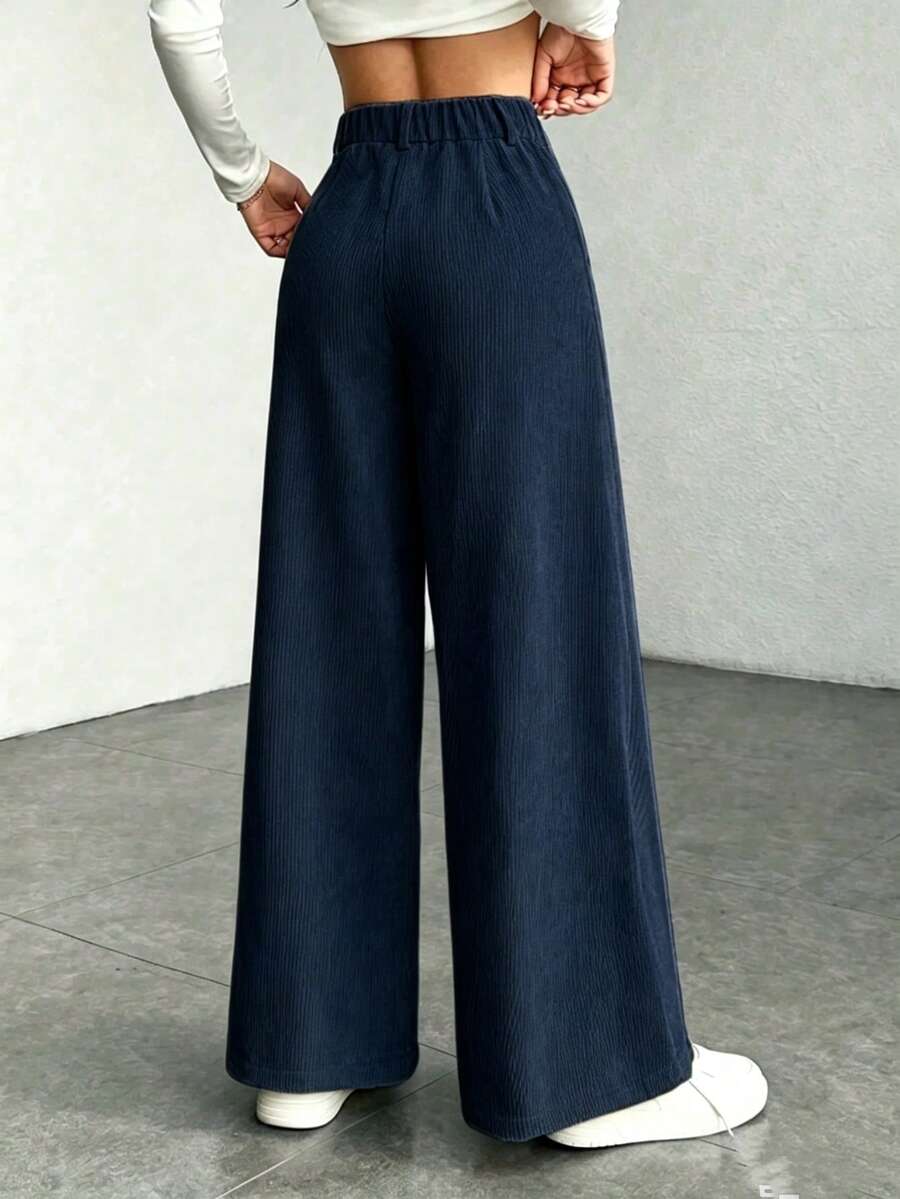 Miss | Broek Dames Hoge Taille Wijde Pijp - Corduroy