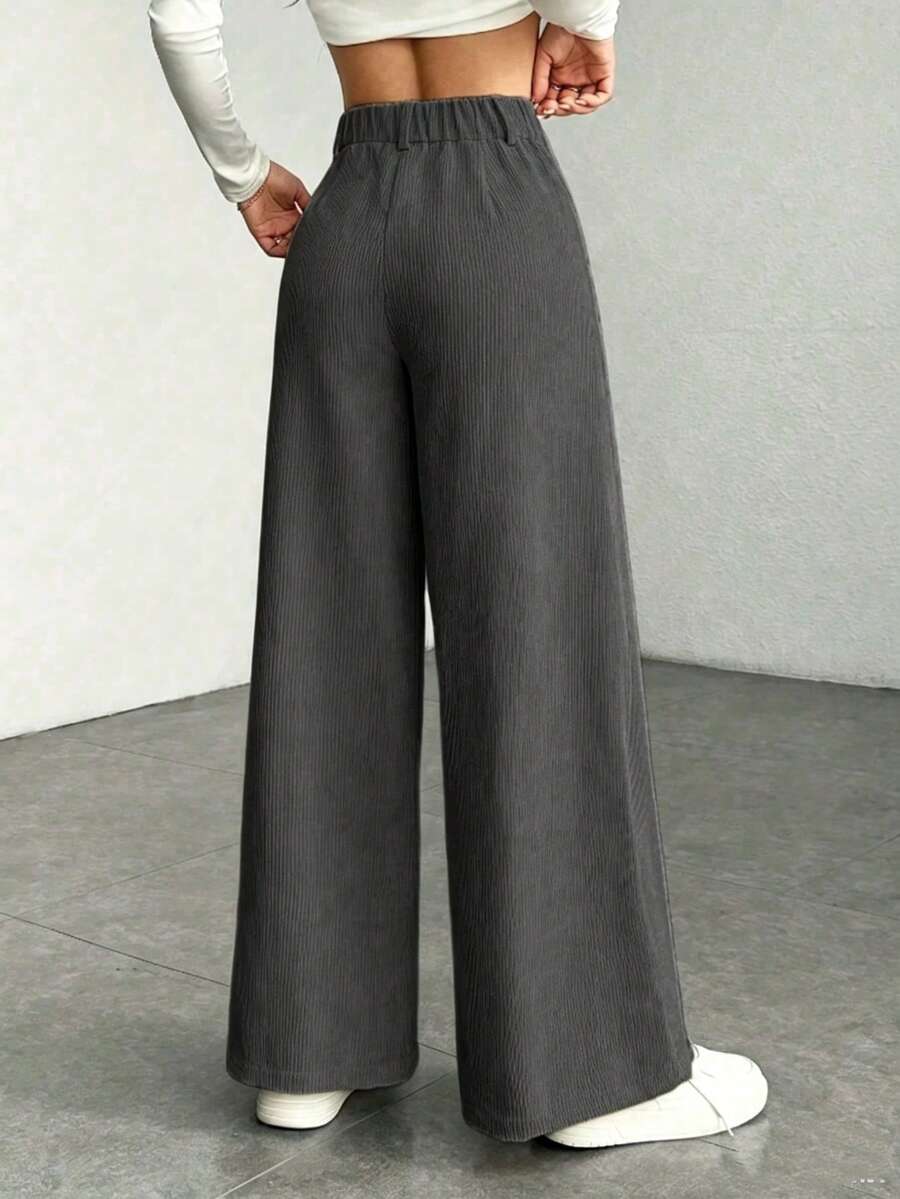 Miss | Broek Dames Hoge Taille Wijde Pijp - Corduroy