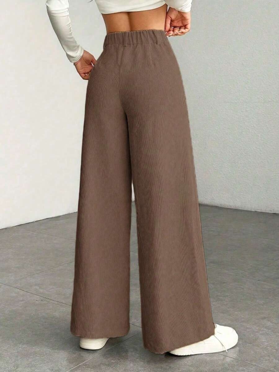 Miss | Broek Dames Hoge Taille Wijde Pijp - Corduroy