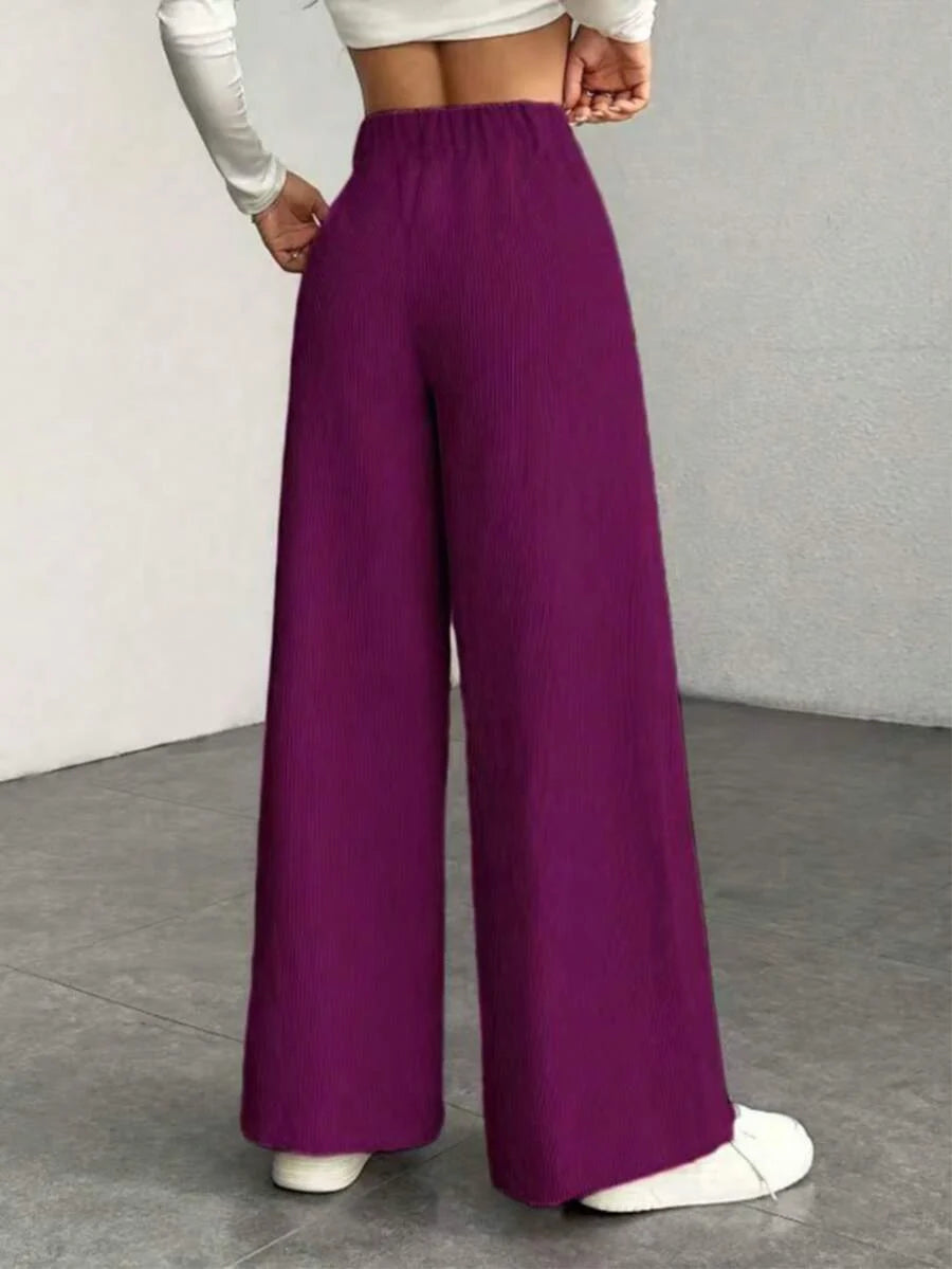 Miss | Broek Dames Hoge Taille Wijde Pijp - Corduroy
