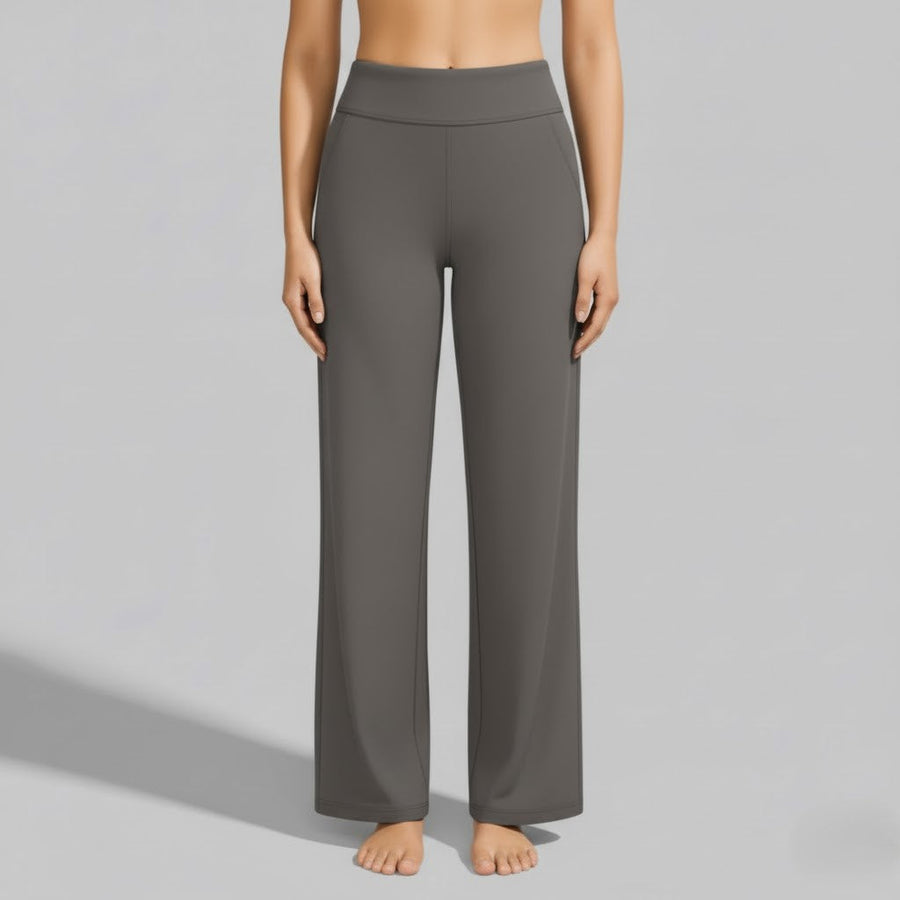 Broek Dames Hoge Taille Wijde Pijp Volledige Lengte