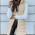 Miss | Bodywarmer Dames Gewatteerd Lang Capuchon Ritssluiting