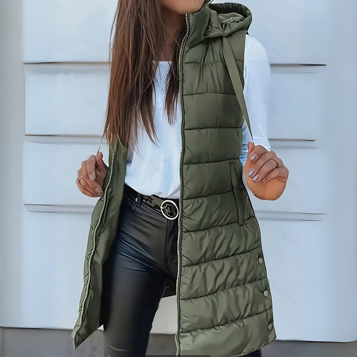 Miss | Bodywarmer Dames Gewatteerd Lang Capuchon Ritssluiting