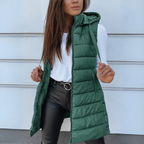 Miss | Bodywarmer Dames Gewatteerd Lang Capuchon Ritssluiting
