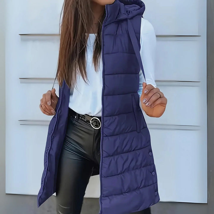 Miss | Bodywarmer Dames Gewatteerd Lang Capuchon Ritssluiting