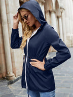 Miss | Jas Dames Windbreaker Capuchon Taillekoordje - Polyester