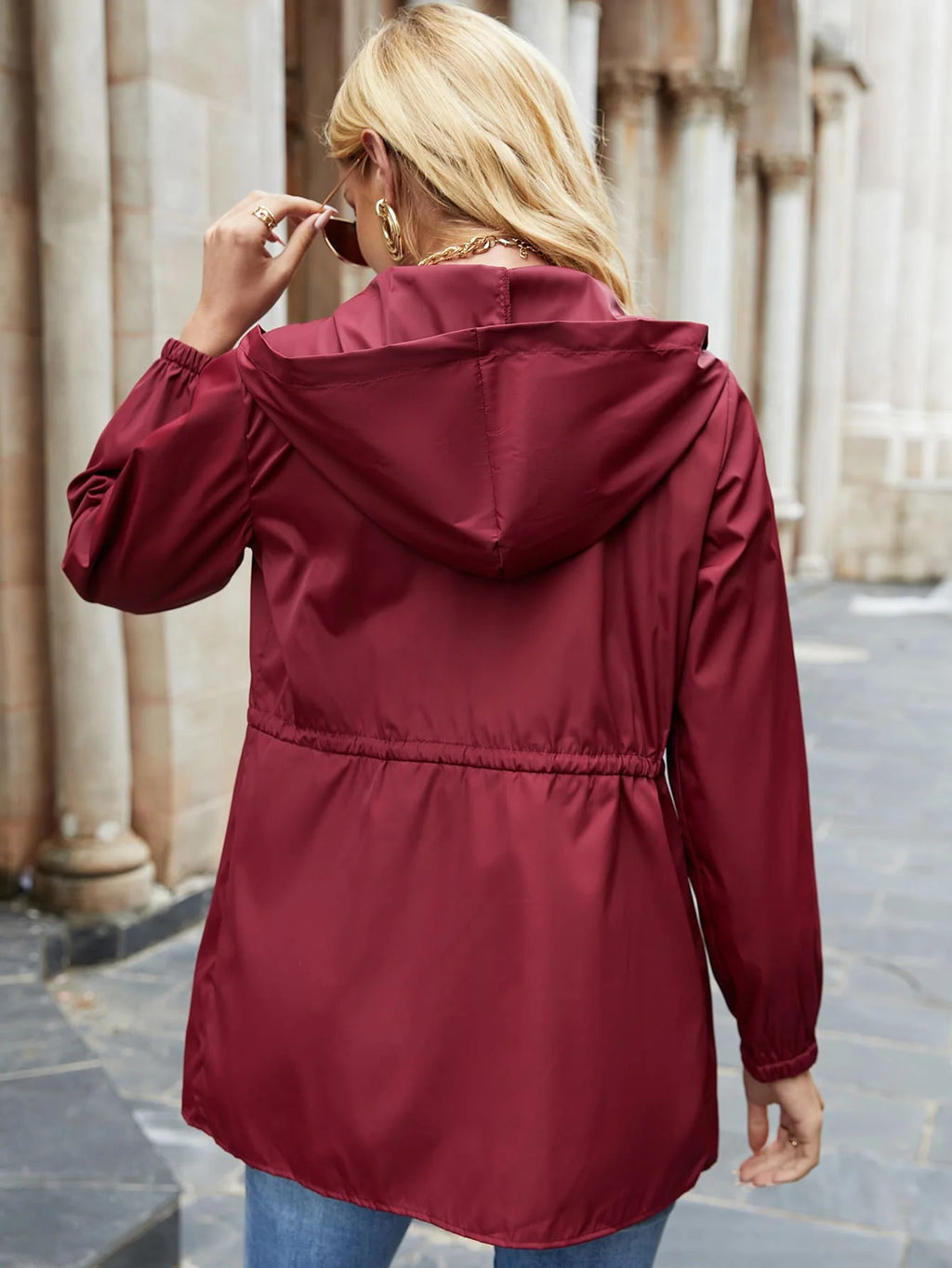 Miss | Jas Dames Windbreaker Capuchon Taillekoordje - Polyester
